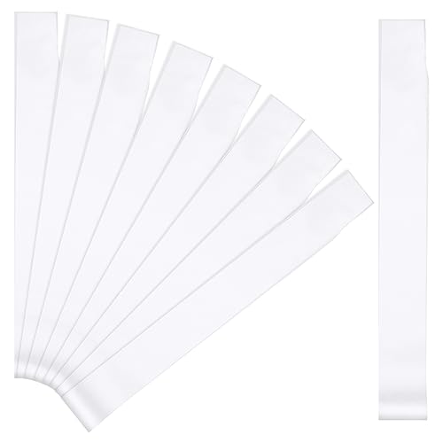 9 Stück Weiße Schärpe Leere Schärpe Schärpe Bedrucken DIY Plain Satin Sash Individuelle Schärpe Blank Satin Schärpen Deko Schärpe Bride Für Geburtstag, Junggesellenabschied, Hochzeit Party von Teaaha