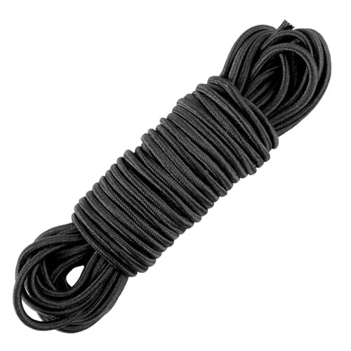 Elastische Kordel Schwarz, Gummikordel 3 mm x 10 m Gummikordel Schwarz Elastische Schnur Gummiband Rund Hochelastisch Gummiseil Für Zelte, Backpacking, Drinnen, Reisen, Partys (schwarz) von Teaaha