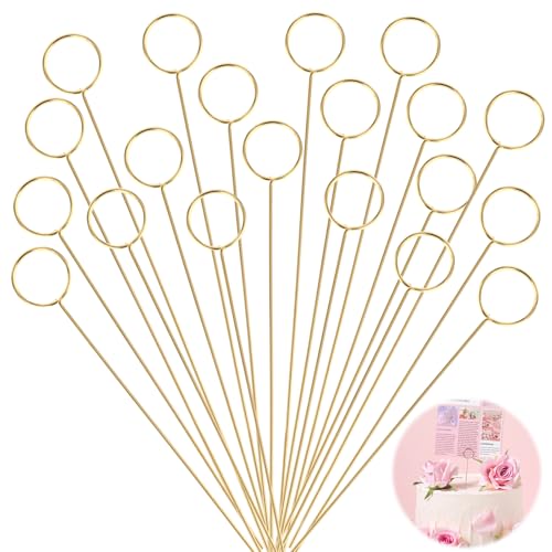 Teaaha 20 Stück Tischnummernhalter Gold, Florale Tischkartenhalter Blumenplektren Blumen, Fotohalter Kartenhalter, Tischnummernhalter für Hochzeiten für Hochzeit, Baby Dusche, Party von Teaaha