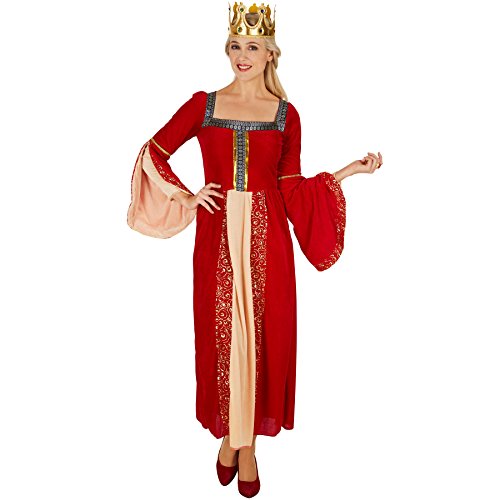 dressforfun Frauenkostüm Königin | Aus wundervollem, schimmerndem Pannesamt | Traumhaftes Königinnen-Kleid | Besondere Trompetenärmel (L) von tectake