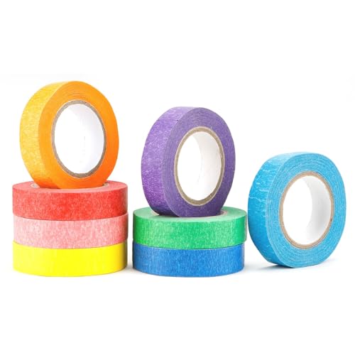 8 Rollen Kreppband Bunt,15Mm Buntes Klebeband,Masking Tape,Abklebeband,Kreppklebeband,Masking Tape Aquarell,Farbiges Klebeband,Klebeband Farbig,Washi Tape Pastell,Washi Tape Sticker,Kreppbänder von Tecfinty