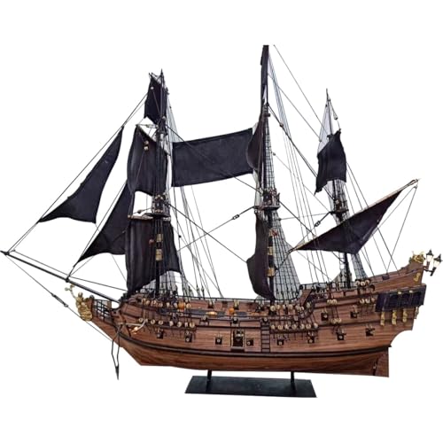 TechSpieler Mittelalterlicher 1/50 Scale Black Pearl Holzbausatz, Piratenschiff Serie Holzbausatz (Bausatz Version) von TechSpieler