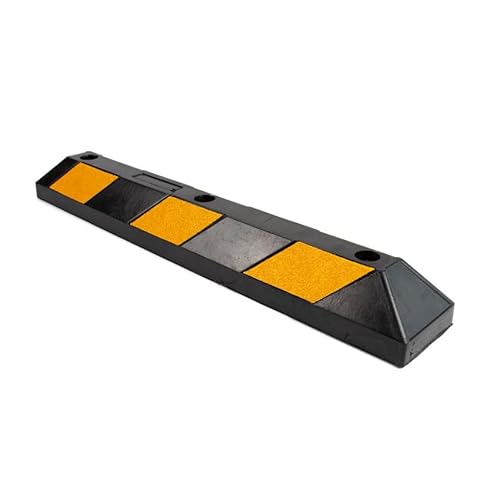 Parkplatzbegrenzung - Schwarz/Gelb - LxBxH= 905 x 155 x 100 mm - Parkstopper - Parkplatzbegrenzer - Radstopper - Vollgummi - Anfahrschutz von Technikplaza