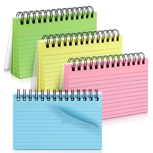 Tecmisse Karteikarten, 7,6 x 12,7 cm, Spiralbindung, linierte Karteikarten, farbige Notizkarten für To-Do-Liste, Schule und Büro, 4 Farben, 200 Stück Tecmisse Karteikarten, 7,6 x 12,7 cm, Spiralbindung, linierte Karteikarten, farbige Notizkarten für To-Do-Liste, Schule und Büro, 4 Farben, 200 Stück von Tecmisse
