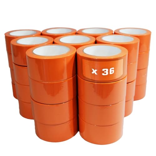 Lot von 36 PVC-Klebebandern orange Gebäude 50 mm x 33 m - Klebebandrolle TECPLAST von Tecplast