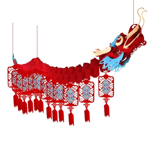 Chinese Decoration 2024 Banner | Jahr des Drachen 2024 Banner | Chinesische Banner Hänge Ornamente | Traditionelle Drachen Chinesisches Neujahr Deko 2024 Geschenke von Tedious