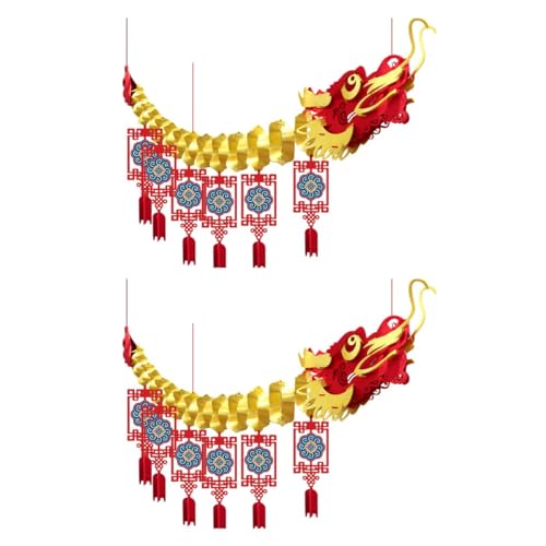 Chinese Decoration 2024 Banner | Jahr des Drachen 2024 Banner | Chinesische Banner Hänge Ornamente | Traditionelle Drachen Chinesisches Neujahr Deko 2024 Geschenke von Tedious