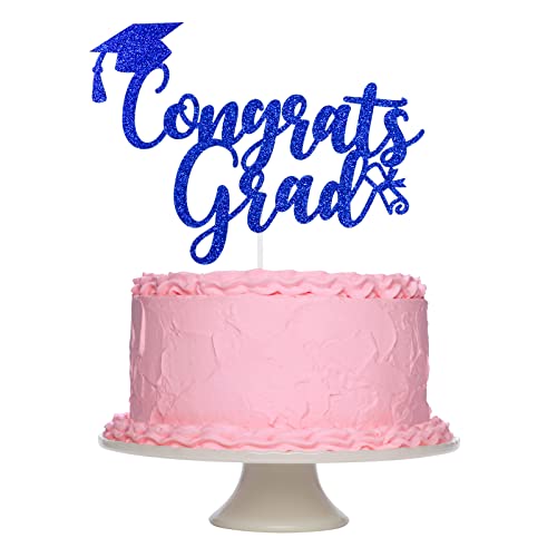 Congrats Grad Tortenaufsatz Blau Glitzer - Graduation Cake Topper 2022, 2022 Graduation Party Dekorationen Supplies Graduation Cake Decorations von TeePolly