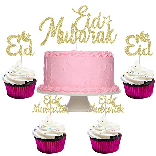 Gold Glitter Eid Mubarak Tortenaufsatz und Cupcake Topper für Mubarak Party Dekor von TeePolly