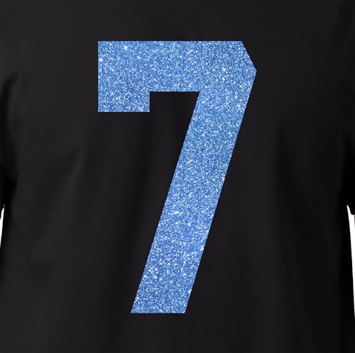 15,2 cm Blau & Grüntöne Glitzer Jersey Zahlen für Sport T-Shirts, Trikots, Fußball, Baseball, Basketball, Bügel-Wärmeübertragung für Team-T-Shirts (Stil A) (Old Blue_7) von TeeWin