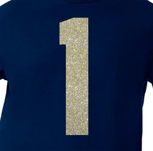 15,2 cm Metallic-Farbtöne Glitzer Jersey Zahlen für Sport T-Shirts, Trikots, Fußball, Baseball, Basketball, Bügel-Wärmeübertragung für Team-T-Shirts (Stil A) (Champagner_1) von TeeWin