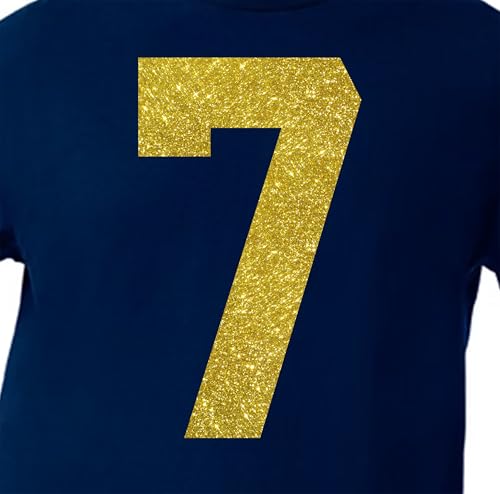 15,2 cm Metallic-Farbtöne Glitzer Jersey Zahlen für Sport T-Shirts, Trikots, Fußball, Baseball, Basketball, Bügel-Wärmeübertragung für Team-T-Shirts (Stil A) (Gold_7) von TeeWin