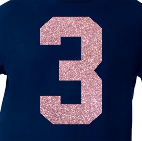 15,2 cm Metallic-Farbtöne Glitzer Jersey Zahlen für Sport T-Shirts, Trikots, Fußball, Baseball, Basketball, Bügel-Wärmeübertragung für Team-T-Shirts (Stil A) (Rose_Gold_3) von TeeWin