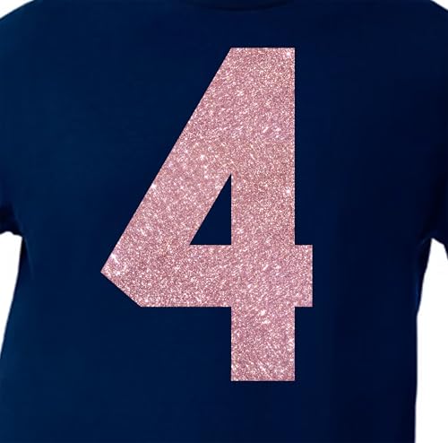 15,2 cm Metallic-Farbtöne Glitzer Jersey Zahlen für Sport T-Shirts, Trikots, Fußball, Baseball, Basketball, Bügel-Wärmeübertragung für Team-T-Shirts (Stil A) (Rose_Gold_4) von TeeWin