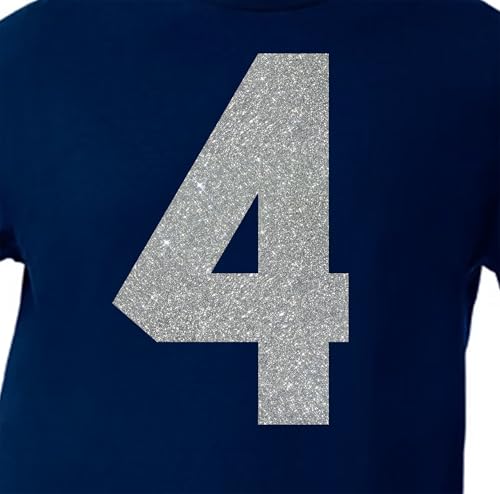 15,2 cm Metallic-Farbtöne Glitzer Jersey Zahlen für Sport T-Shirts, Trikots, Fußball, Baseball, Basketball, Bügel-Wärmeübertragung für Team-T-Shirts (Stil A) (Silber_4) von TeeWin