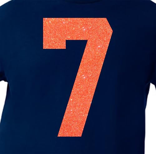 15,2 cm Orange & Gelb Töne Glitzer Jersey Zahlen für Sport T-Shirts, Trikots, Fußball, Baseball, Basketball, Bügel-Wärmeübertragung für Team-T-Shirts (Stil A) (Ember_Orange_7) von TeeWin