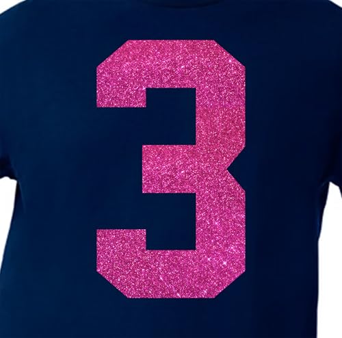 15,2 cm Rot & Rosa & Lila Farbtöne Glitzer Jersey Zahlen für Sport T-Shirts, Trikots, Fußball, Baseball, Basketball, Bügel-Wärmeübertragung für Team-T-Shirts (Stil A) (Hot_Pink_3) von TeeWin