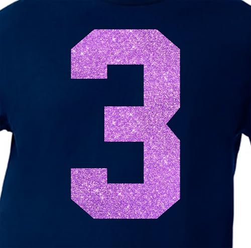 15,2 cm Rot & Rosa & Lila Farbtöne Glitzer Jersey Zahlen für Sport T-Shirts, Trikots, Fußball, Baseball, Basketball, Bügel-Wärmeübertragung für Team-T-Shirts (Stil A) (Lavender_3) von TeeWin