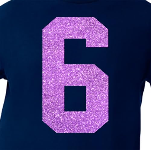 15,2 cm Rot & Rosa & Lila Farbtöne Glitzer Jersey Zahlen für Sport T-Shirts, Trikots, Fußball, Baseball, Basketball, Bügel-Wärmeübertragung für Team-T-Shirts (Stil A) (Lavender_6 oder 9) von TeeWin