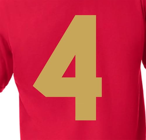 15,2 cm erdgetönte Trikot-Nummern, für Sport-T-Shirt, Fußball, Baseball, Basketball, zum Aufbügeln, Wärmeübertragung, Team-T-Shirt (Stil A) (Gold 4) von TeeWin