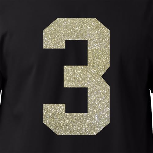 20,3 cm Metallic-Farbtöne Glitzer Jersey Zahlen für Sport T-Shirts, Trikots, Fußball, Baseball, Basketball, Bügel-Wärmeübertragung für Team-T-Shirts (Stil A) (Champagner_3) von TeeWin