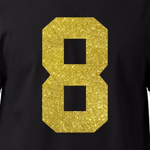 20,3 cm Metallic-Farbtöne Glitzer Jersey Zahlen für Sport T-Shirts, Trikots, Fußball, Baseball, Basketball, Bügel-Wärmeübertragung für Team-T-Shirts (Stil A) (Gold_8) von TeeWin