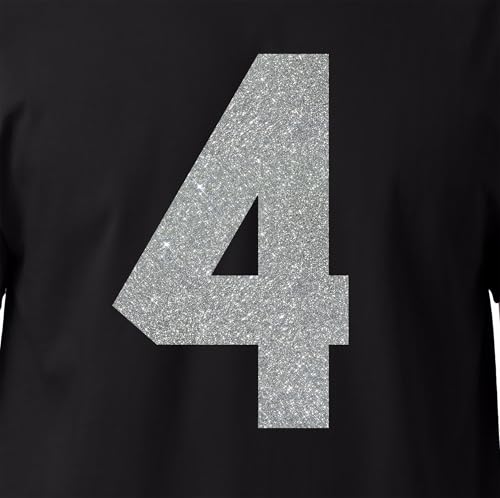 20,3 cm Metallic-Farbtöne Glitzer Jersey Zahlen für Sport T-Shirts, Trikots, Fußball, Baseball, Basketball, Bügel-Wärmeübertragung für Team-T-Shirts (Stil A) (Silber_4) von TeeWin