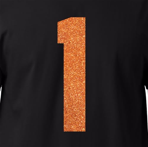 20,3 cm Metallic-Farbtöne Glitzer Jersey Zahlen für Sport T-Shirts, Trikots, Fußball, Baseball, Basketball, zum Aufbügeln, Wärmeübertragung für Team-T-Shirts (Stil A) (Kupfer_1) von TeeWin