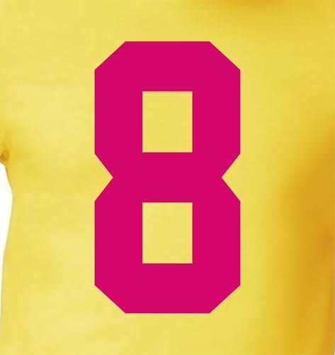 20,3 cm magentafarbene Trikot-Nummern zum Aufbügeln für Sport-T-Shirts, perfekt für Fußball, Baseball, Basketball und Teamuniformen, Wärmeübertragung (Stil A) (Pink 8) von TeeWin