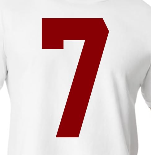 20,3 cm rote Trikot-Nummern zum Aufbügeln für Sport-T-Shirts, perfekt für Fußball, Baseball, Basketball und Teamuniformen, Wärmeübertragung (Stil A) (Kardinal 7) von TeeWin