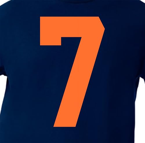 Bernsteinfarbene Trikot-Nummern für Sport-T-Shirt, Fußball, Baseball, Basketball, zum Aufbügeln, Wärmetransfer, Team-T-Shirt (Stil A) (Orange-SODA 7) von TeeWin