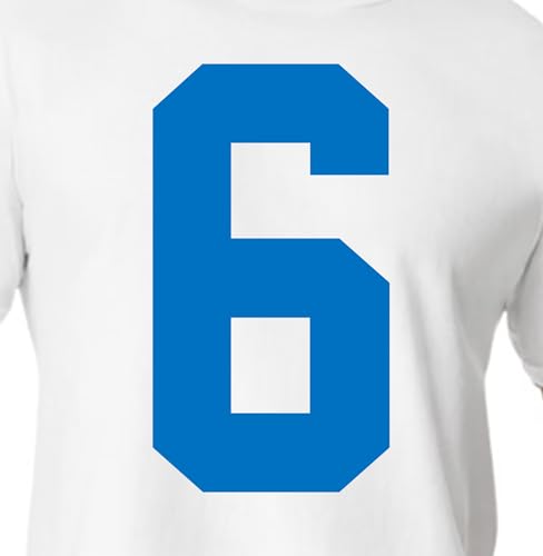 Blaue Trikot-Nummern für Sport-T-Shirt, Fußball, Baseball, Basketball, zum Aufbügeln, Wärmeübertragung, Team-T-Shirt (Stil A) (Himmelblau 6 oder 9) von TeeWin