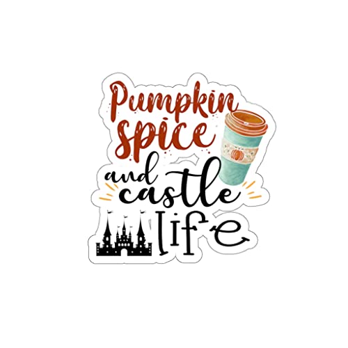 Teegarb Letter Blanket Aufkleber Decal Pumpkin Spice and Castle Life Autumn Stickers for Laptop Car 3" × 3" / White von Teegarb Letter Blanket