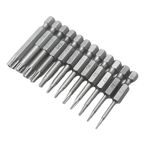 Teegxddy 12 STK. torx bit - torx bit Set - Schrauben Set torx - magnetische Bits - bitsatz für akkuschrauber - Länge 50mm,Modell: T5 / T6 / T7 / T8 / T9 / T10 / T15 / T20 / T25 / T27 / T30 / T40 von Teegxddy