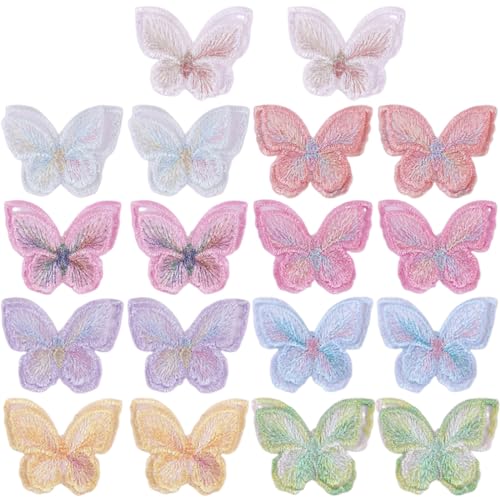 Teegxddy 18pcs Spitze Schmetterling Applikation,Schmetterling Applikationen,Spitzenstoff Stickerei Patches, Schmetterlinge Applikationen Zum Aufnähen,Für DIY Abendkleider, Haarschmuck, Taschen von Teegxddy