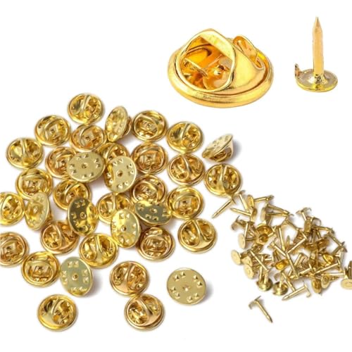 Teegxddy 50 Stück Anstecker Pin Schmetterlings,Schmetterling Pin Backs Gold Metall Schmetterlings für Brosche Abzeichen Basteln DIY von Teegxddy