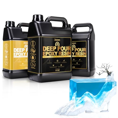 Teexpert Deep Pour Epoxidharz, 0.7L/24OZ Epoxidharz-Kit, 2-4 Zoll Gießtiefe, kristallklare hochglänzendes selbstnivellierendes Harz für mittelgroße und Flusstische aus Holz - 2:1 Mischung nach Gewicht von Teexpert