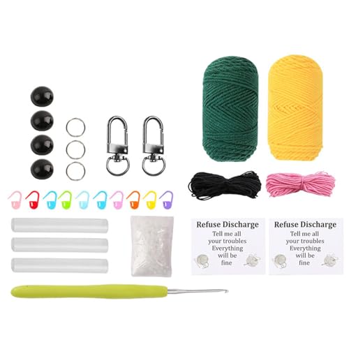 Teksome Häkelset für Anfänger – Positive Erbsen Strickset für Anfänger, Anfängerfreundliches Garn, Kinder-Strickzubehör, Video-Tutorials für Kinder und Erwachsene von Teksome