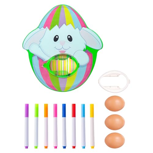 Ostereier Maschine - Osterei Dekorationsset,Ostereier Malmaschine zum Bemalen, Eier Dekos Kit mit Eier-Malgerät,8 Farben Marker Stiftes, Gemalte Deko Ostereier für Kinder von Teksome