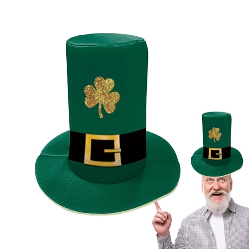 Teksome St. Patricks Partyhut, irischer Zylinderhut, Kleeblatt, Kobold, Kopfbedeckung, St. Patrick's Day, Zubehör, Baumspitze, Foto-Requisiten für Erwachsene, Teenager, Partygeschenke von Teksome