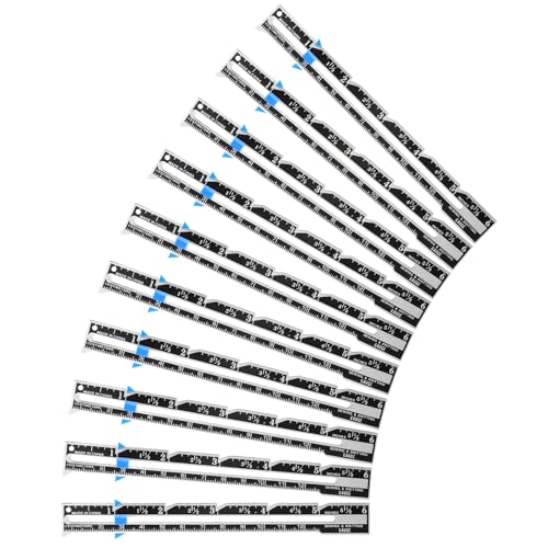 10 Stück Quilting Lineal Nähen Messwerkzeuge Edelstahl Nählineal Nählehre Teillehre Lineal Metall Lineal zum Stricken Nahtlehre mit Schiebestift für Basteln Nähen Säumen Messen Anfänger von Telooco