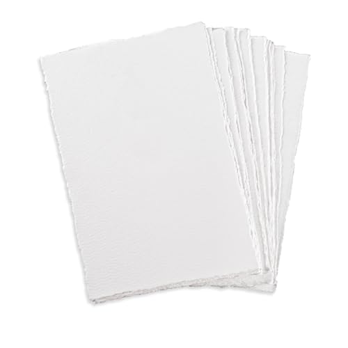 20 Blatt Baumwoll Aquarellpapier Weiß Aqurellpapierblock mit Roher Kante 15×10 cm Malpapier 300g Dickes Aquarellblock Wasserfarbe Papier Gouachepapier Karten für Studenten Künstler Zeichnen von Telooco