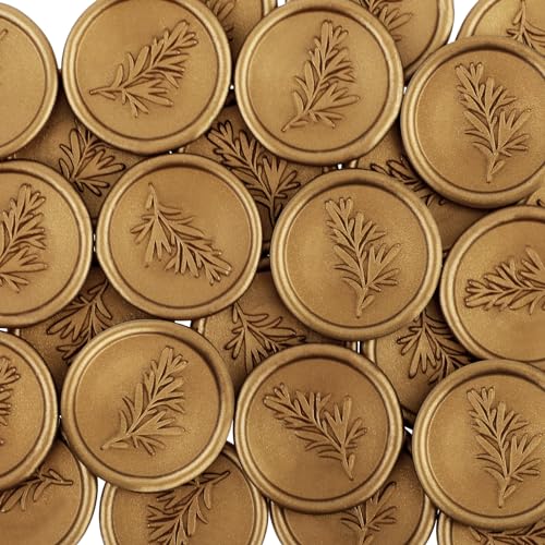 25 Stück Wachssiegel Selbstklebend 30mm Wachssiegel Aufkleber Gold Klebrige Siegelaufkleber Wax Seal Vintage Hochzeitseinladung Aufkleberfür Geburtstagsfeier Geschenkverpackung von Telooco