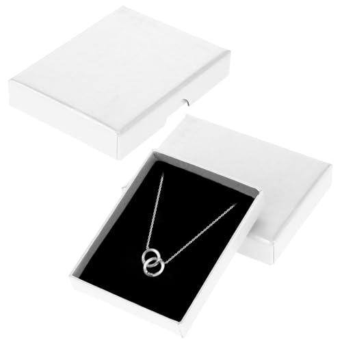 Telooco 2 Stück Schmuckkästchen Klein Geschenkbox mit Deckel Kleine Schmuckschachtel 7×9×1,6 cm Ohrringe Armband Schmuck Geschenkbox Quadrat Schmuckschatulle für Hochzeit Geburtstag (Weiß) von Telooco