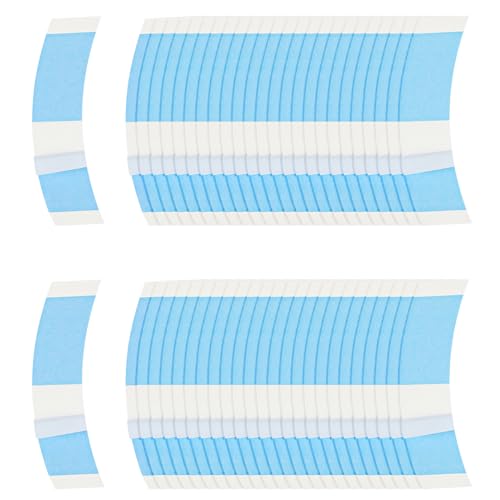 Telooco 50 Stück Perückenband Doppelseitiges Klebeband für Perücken Blau Wasserdichtes Perücken Kleber 7,7 x 2,2 cm Extra Stark Perückenband für Spitzenperücken Perückenfixierung von Telooco