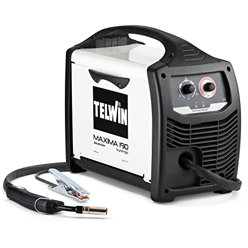 Telwin Maxima 190 Synergic Drahtschweißgerät MIG-MAG/FLUX/BRAZING mit Invertertechnik, 230 V, Maxima 190, Weiss von Telwin