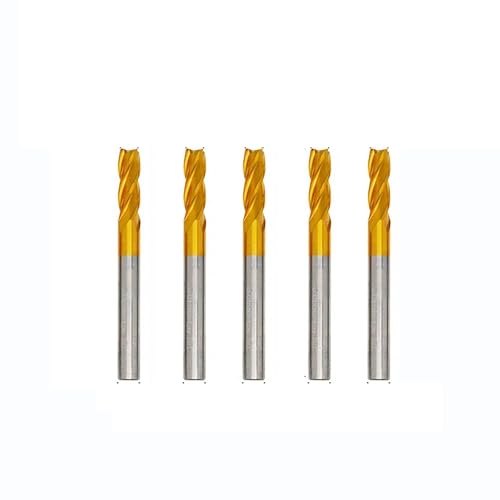 Temhyu 1,5–12 mm HSS M35 4321 Fräser-Set, Schaftfräser, Titanbeschichtung, 4 Flöten, CNC-Fräser for Metall, Stahl und Holz(10mm 10pcs) von Temhyu