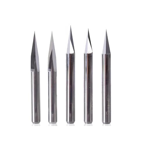 Temhyu 10PCS 3,175/4/6mm Schaft Drei-Gesicht Gravur Pyramide Bits Schaftfräser for Marmor Stein Jade holz Fräser CNC Router Bit Carving Werkzeug(3.175x15x0.1x33) von Temhyu