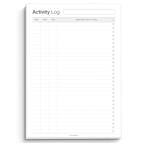 Aktivitätsprotokoll-Notizblock – Tägliches Arbeitsaufgaben-Logbuch – undatierter Aufgabenplaner & Tracker mit 50 Blatt Premium 120 g/m² Papier | A4 Mono von Templatables