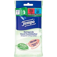 Tempo Handreinigungstücher Reinigend 1-lagig weiß, 10 Tücher von Tempo